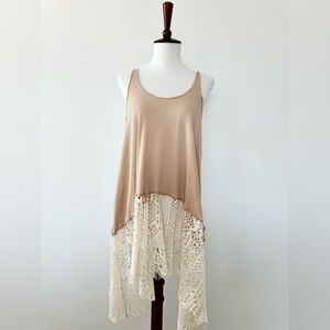 Free People Laced-hem Mini Slip Dress